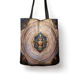 Isis Tote Bag with Falcon Symbol and Sacred Geometry in Egyptian
