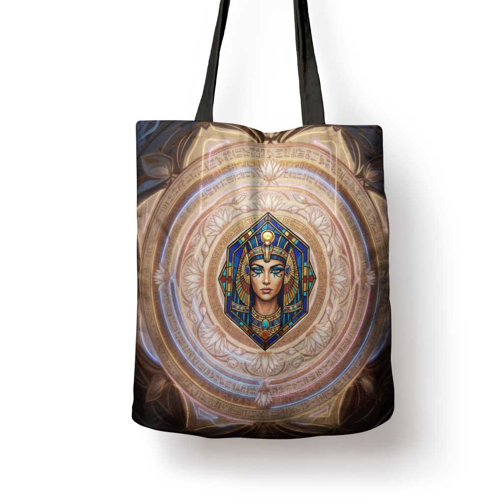 Isis Tote Bag with Falcon Symbol and Sacred Geometry in Egyptian
