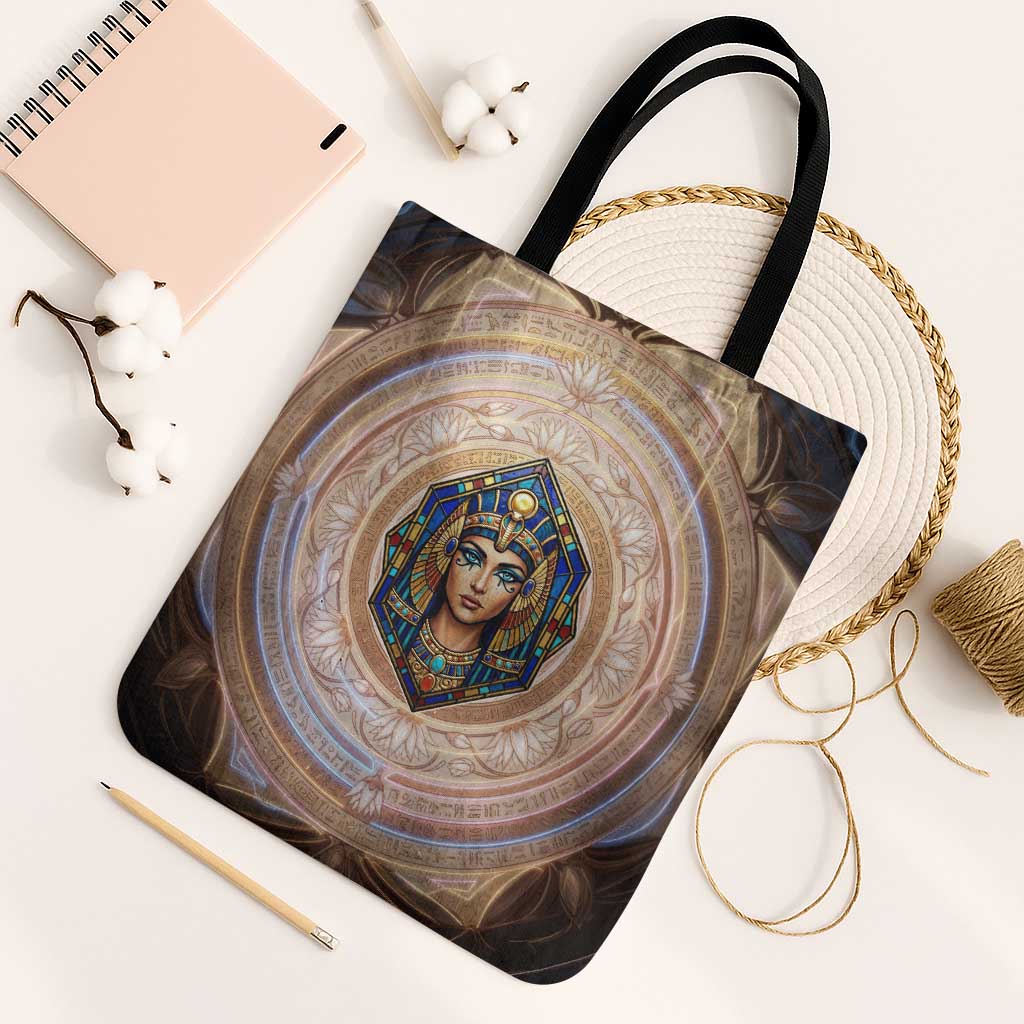 Isis Tote Bag with Falcon Symbol and Sacred Geometry in Egyptian