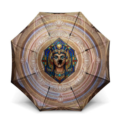Isis Umbrella with Falcon Symbol and Sacred Geometry in Egyptian