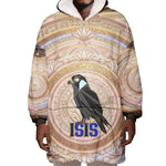 Isis Wearable Blanket Hoodie with Falcon Symbol and Sacred Geometry in Egyptian