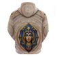 Isis Zip Hoodie with Falcon Symbol and Sacred Geometry in Egyptian