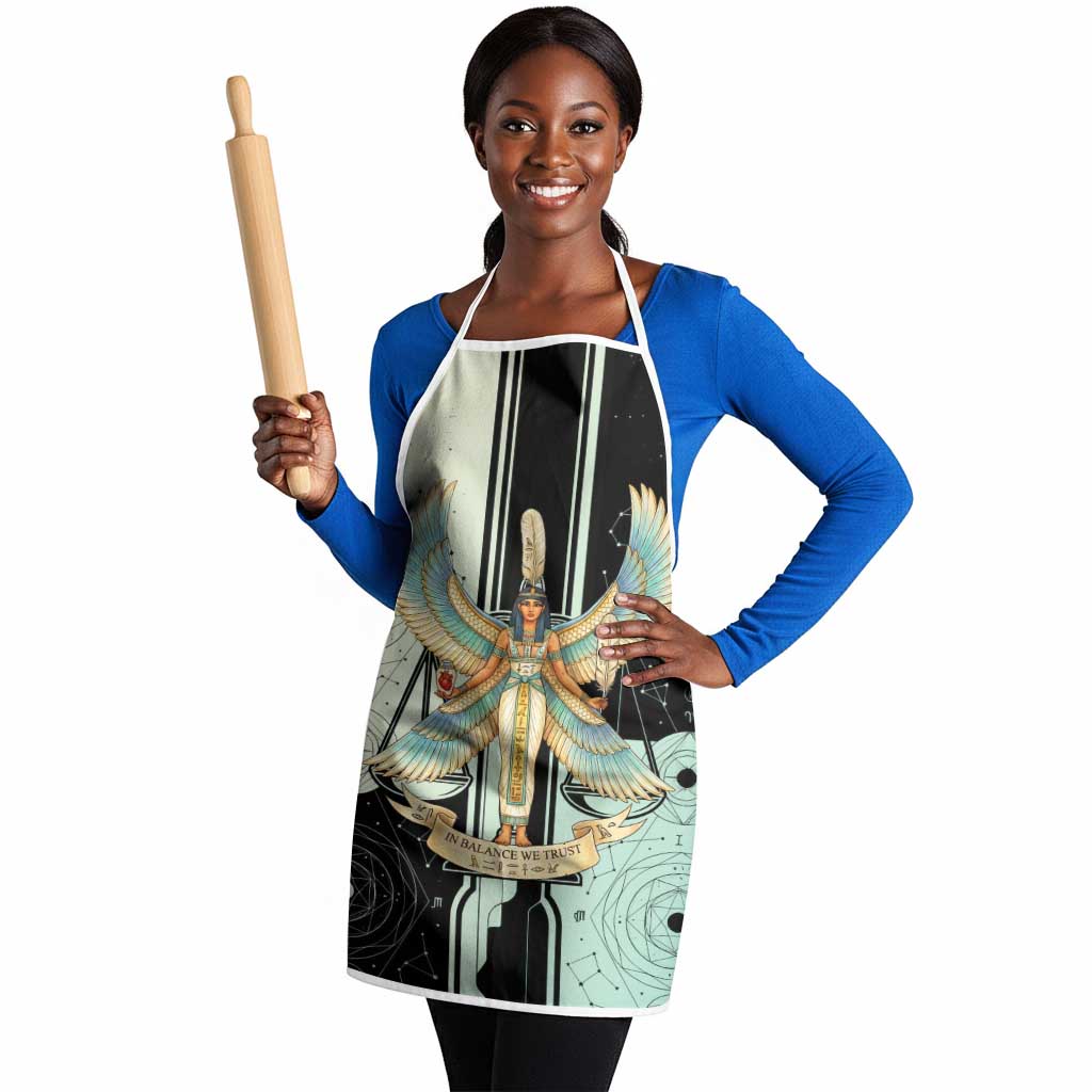 Ma’at Feather Egyptian Apron with Scales Symbolizing Truth and Cosmic Balance