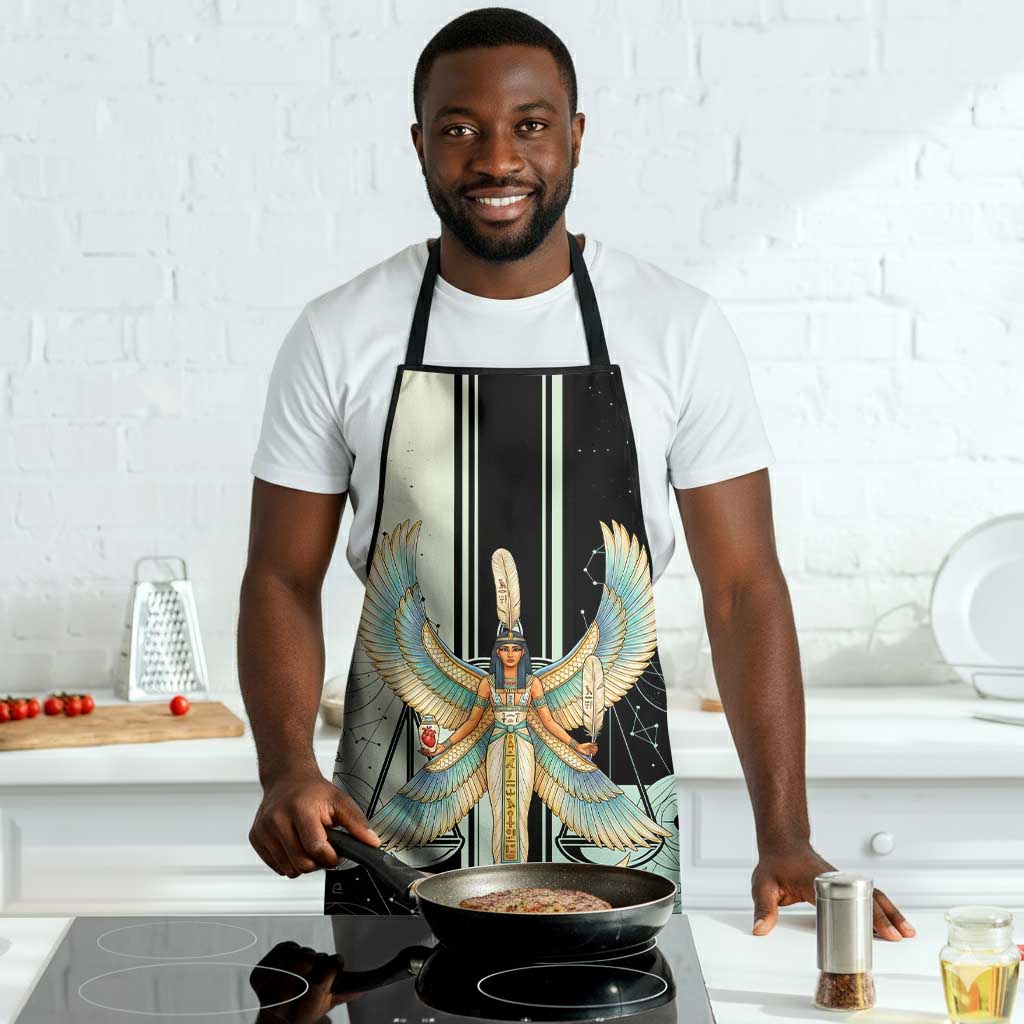 Ma’at Feather Egyptian Apron with Scales Symbolizing Truth and Cosmic Balance