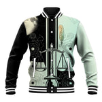 Ma’at Feather Egyptian Baseball Jacket with Scales Symbolizing Truth and Cosmic Balance