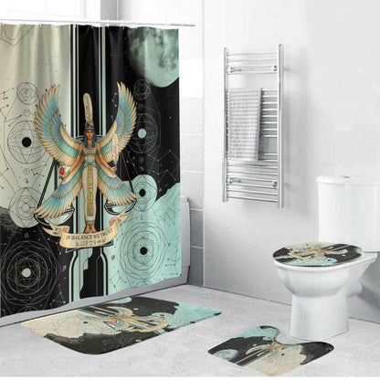 Ma’at Feather Egyptian Bathroom Set with Scales Symbolizing Truth and Cosmic Balance