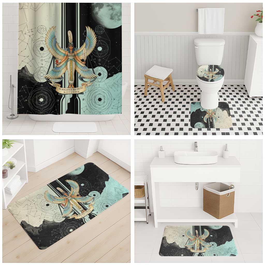 Ma’at Feather Egyptian Bathroom Set with Scales Symbolizing Truth and Cosmic Balance