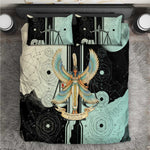 Ma’at Feather Egyptian Bedding Set with Scales Symbolizing Truth and Cosmic Balance