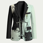 Ma’at Feather Egyptian Blazer with Scales Symbolizing Truth and Cosmic Balance