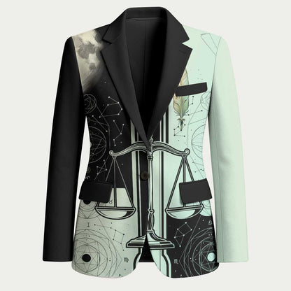 Ma’at Feather Egyptian Blazer with Scales Symbolizing Truth and Cosmic Balance