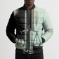 Ma’at Feather Egyptian Bomber Puffer Jacket with Scales Symbolizing Truth and Cosmic Balance
