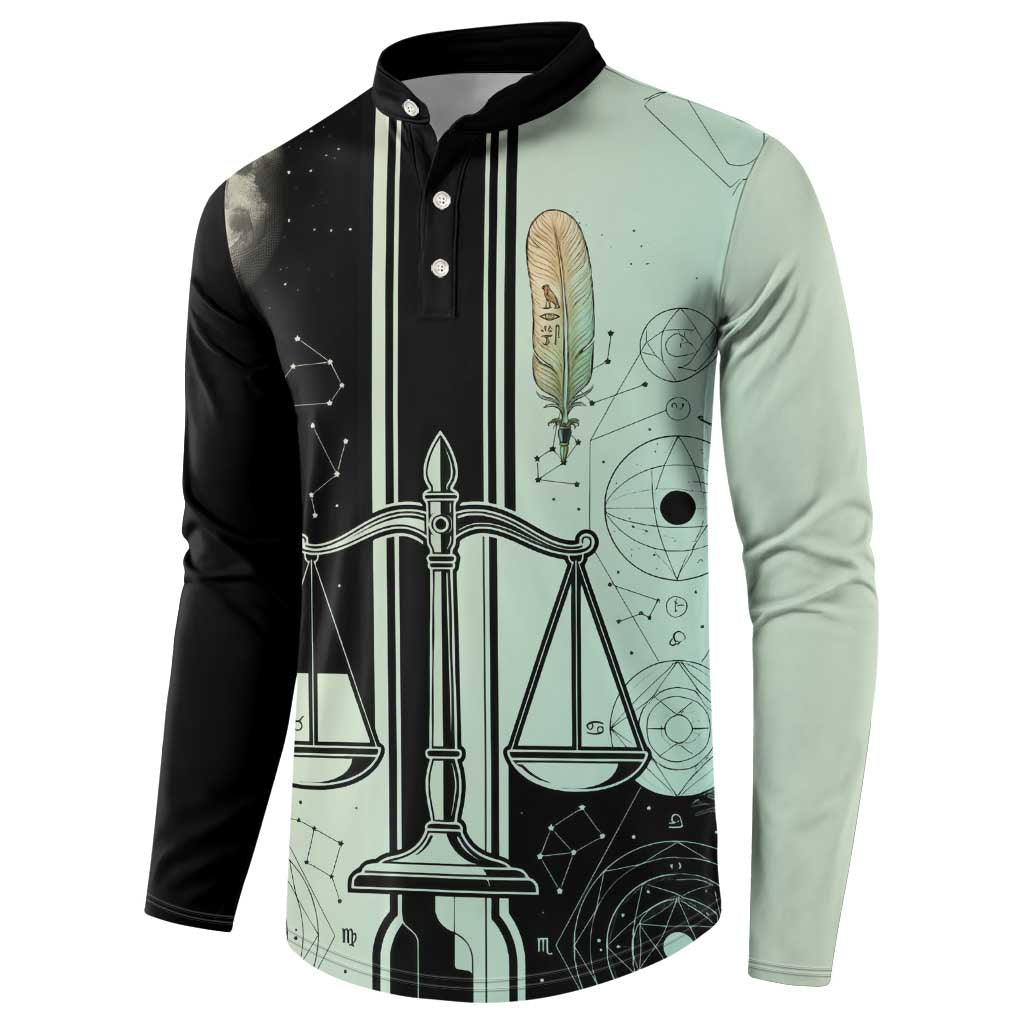 Ma’at Feather Egyptian Button Sweatshirt with Scales Symbolizing Truth and Cosmic Balance