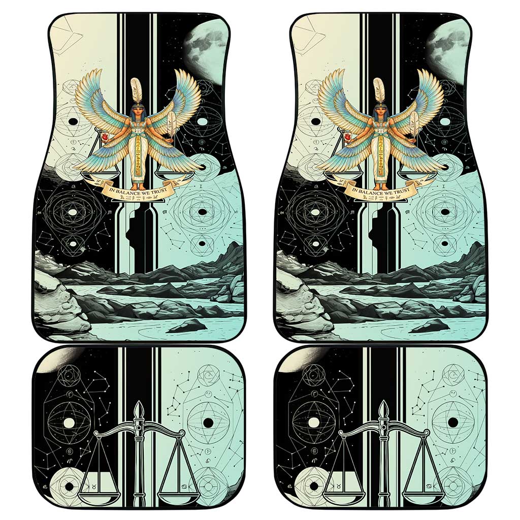 Ma’at Feather Egyptian Car Mats with Scales Symbolizing Truth and Cosmic Balance