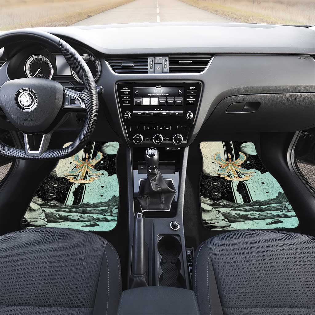 Ma’at Feather Egyptian Car Mats with Scales Symbolizing Truth and Cosmic Balance