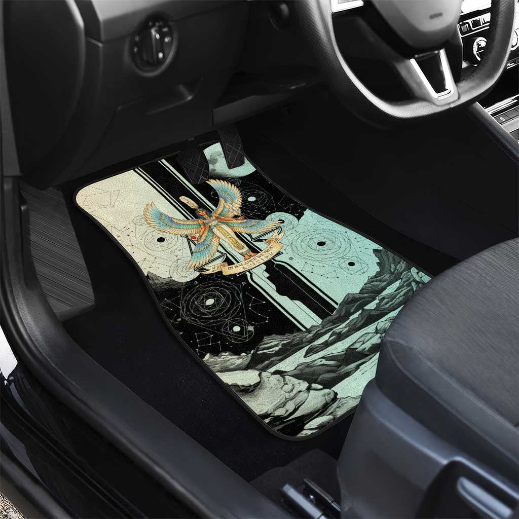 Ma’at Feather Egyptian Car Mats with Scales Symbolizing Truth and Cosmic Balance