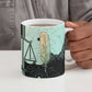 Ma’at Feather Egyptian Ceramic Mug with Scales Symbolizing Truth and Cosmic Balance