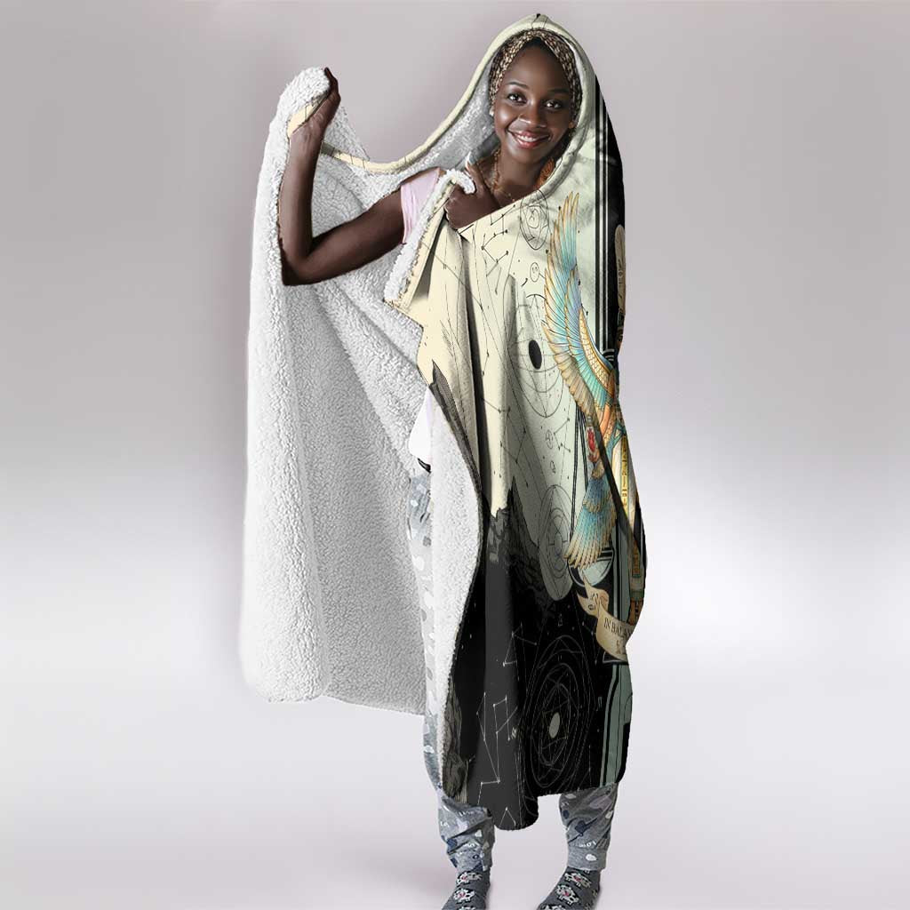 Ma’at Feather Egyptian Hooded Blanket with Scales Symbolizing Truth and Cosmic Balance