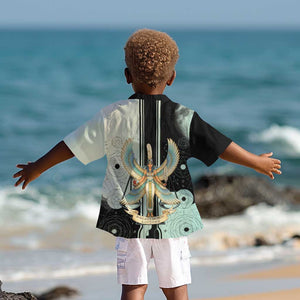 Ma’at Feather Egyptian Kid Hawaiian Shirt with Scales Symbolizing Truth and Cosmic Balance