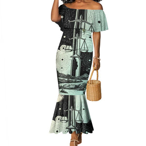 Ma’at Feather Egyptian Mermaid Dress with Scales Symbolizing Truth and Cosmic Balance