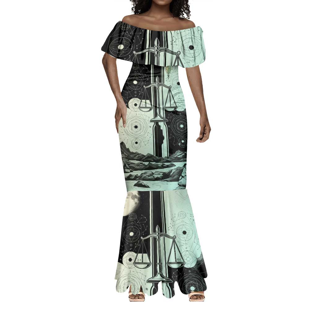 Ma’at Feather Egyptian Mermaid Dress with Scales Symbolizing Truth and Cosmic Balance