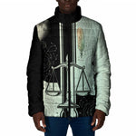 Ma’at Feather Egyptian Padded Jacket with Scales Symbolizing Truth and Cosmic Balance