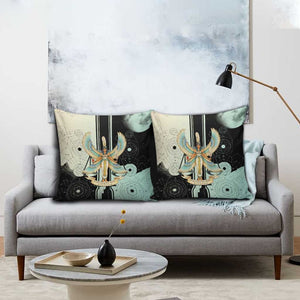 Ma’at Feather Egyptian Pillow Cover with Scales Symbolizing Truth and Cosmic Balance