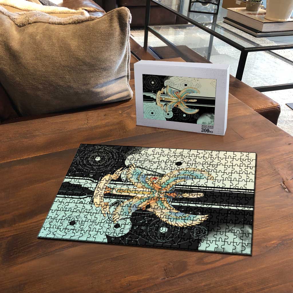 Ma’at Feather Egyptian Puzzle with Scales Symbolizing Truth and Cosmic Balance
