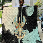 Ma’at Feather Egyptian Quilt with Scales Symbolizing Truth and Cosmic Balance