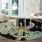 Ma’at Feather Egyptian Round Carpet with Scales Symbolizing Truth and Cosmic Balance
