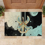 Ma’at Feather Egyptian Rubber Doormat with Scales Symbolizing Truth and Cosmic Balance