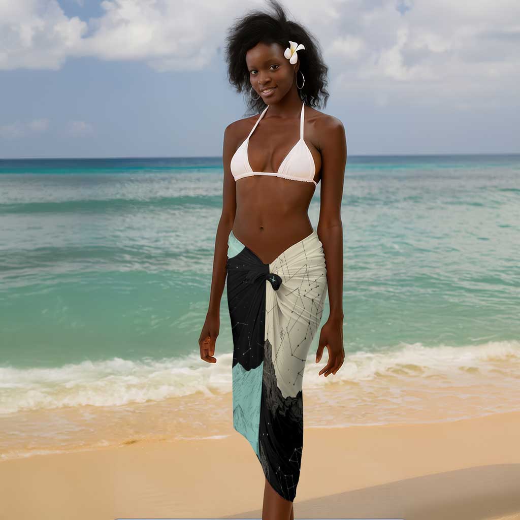 Ma’at Feather Egyptian Sarong with Scales Symbolizing Truth and Cosmic Balance