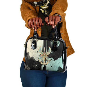 Ma’at Feather Egyptian Shoulder Handbag with Scales Symbolizing Truth and Cosmic Balance
