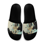 Ma’at Feather Egyptian Slide Sandals with Scales Symbolizing Truth and Cosmic Balance