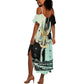 Ma’at Feather Egyptian Summer Maxi Dress with Scales Symbolizing Truth and Cosmic Balance