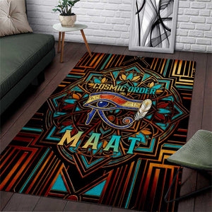 Ma’at Eye of Horus Area Rug Egyptian Feather Celebrating Truth