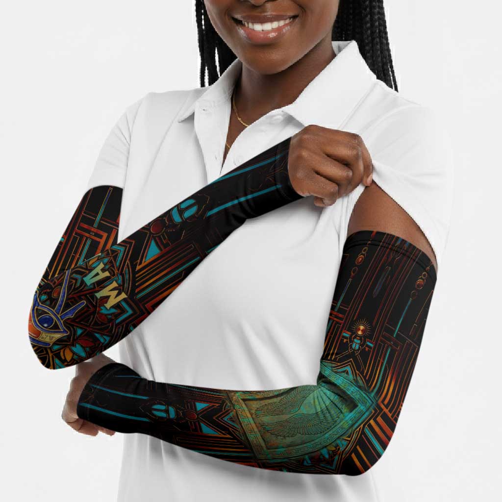 Ma’at Eye of Horus Arm Sleeves Egyptian Feather Celebrating Truth