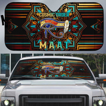 Ma’at Eye of Horus Auto Sun Shade Egyptian Feather Celebrating Truth