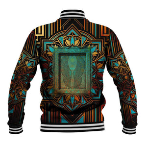 Ma’at Eye of Horus Baseball Jacket Egyptian Feather Celebrating Truth