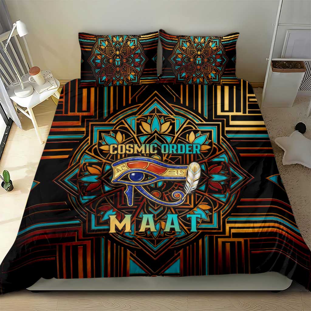 Ma’at Eye of Horus Bedding Set Egyptian Feather Celebrating Truth