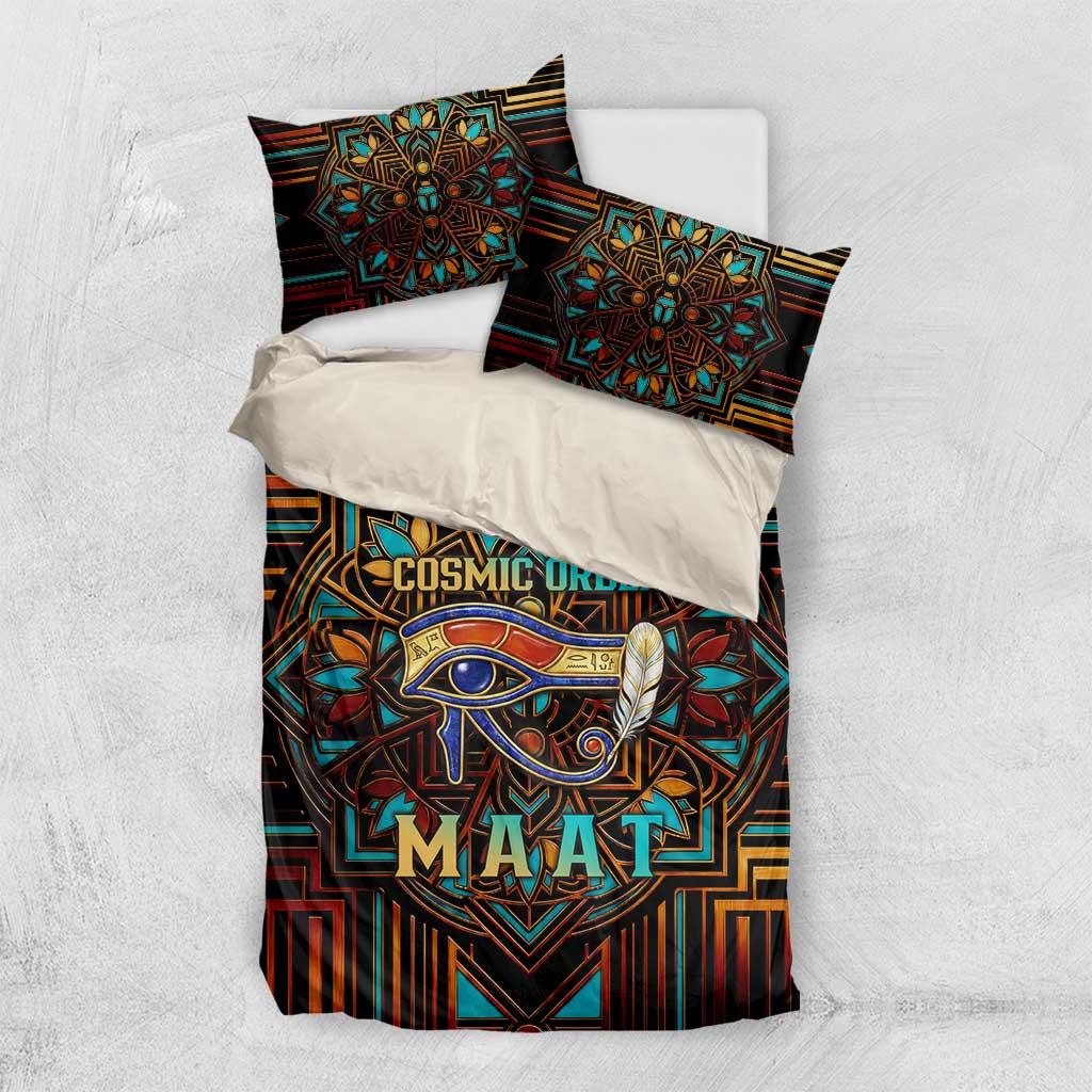Ma’at Eye of Horus Bedding Set Egyptian Feather Celebrating Truth