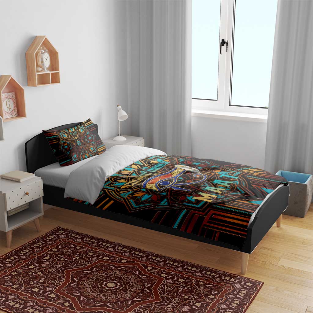 Ma’at Eye of Horus Bedding Set Egyptian Feather Celebrating Truth