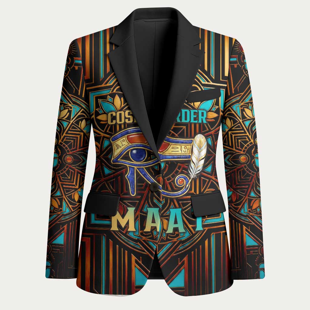 Ma’at Eye of Horus Blazer Egyptian Feather Celebrating Truth