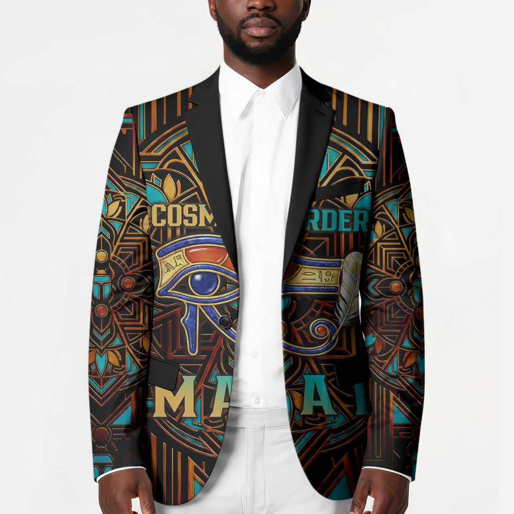 Ma’at Eye of Horus Blazer Egyptian Feather Celebrating Truth