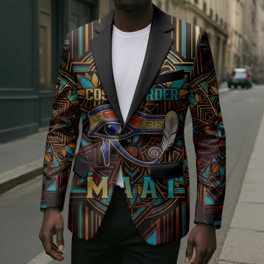 Ma’at Eye of Horus Blazer Egyptian Feather Celebrating Truth