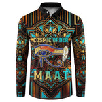 Ma’at Eye of Horus Button Sweatshirt Egyptian Feather Celebrating Truth
