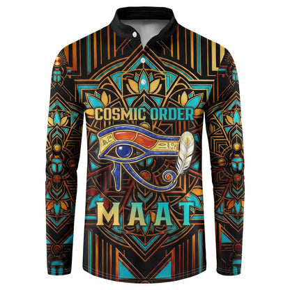Ma’at Eye of Horus Button Sweatshirt Egyptian Feather Celebrating Truth