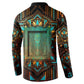 Ma’at Eye of Horus Button Sweatshirt Egyptian Feather Celebrating Truth
