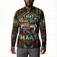 Ma’at Eye of Horus Button Sweatshirt Egyptian Feather Celebrating Truth