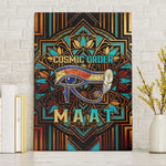 Ma’at Eye of Horus Canvas Wall Art Egyptian Feather Celebrating Truth