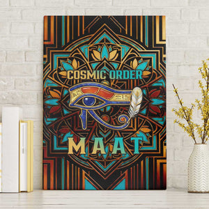 Ma’at Eye of Horus Canvas Wall Art Egyptian Feather Celebrating Truth